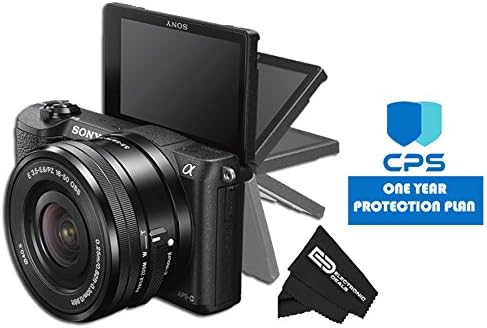 Sony a5100 16-50mm Mirrorless Digital Vlogging/Blogger Camera 3-Inch Flip Up LCD Full 1080p HD w/ED Bundle $99 Value (Includes: ED Microfiber Cleaning Cloth + 1 Year CPS Limited Warranty) (Black)