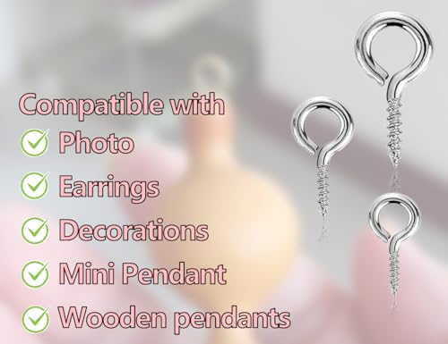 KAPSING 300 Stück Kleine Ösenschraube Schrauboesen ösenschrauben, Kleine Augen Schrauben Nagel, Mini Schraubhaken für DIY Schmuckherstellung Perlenvorhänge Handwerkliche(4/5/6mm)