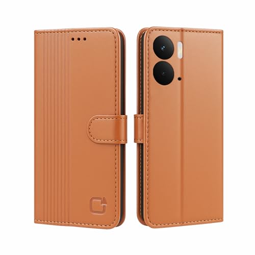 Image of AIBEX Shock Proof Flip Compatible for Realme P3 Ultra 5G Flip Cover Leather Finish | Inside TPU with Card Pockets | Wallet Stand | Complete Protection Flip Case - Brown