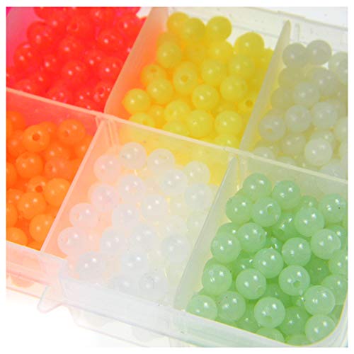 FREE FISHER Fishing Beads Assorted,Beads for Fishing Rigs, Plastic Beads Fishing,Fishing Tackle Plastic Eggs for Rig Luminous Bulk Kit(1000Pcs 0.2")