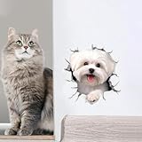 3D-Hunde-Aufkleber, niedlicher Welpen-Wandaufkleber, entfernbare Vinyl-Aufkleber und Malteser-Hunde-Aufkleber, Kühlschrank für Wand, Stick, niedlich