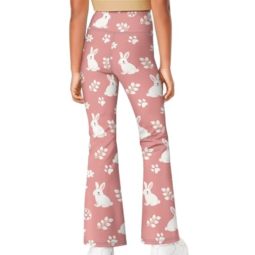 Image of Girls Leggings Floral Print High-Waisted Flared Pants 5-14 Years