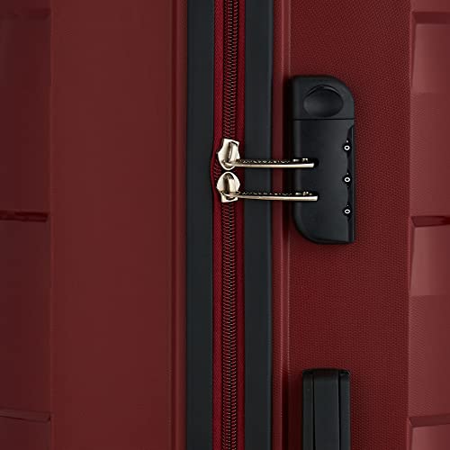 Image of Aristocrat Porto 75 Cms Large Check-in Polypropylene Harsided 8 Wheels Luggage /Speed Wheel Suitcase /Trolley Bag - Maroon