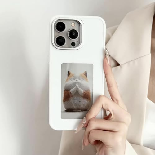 E-Ink Phone Case for iphone App Operation Smart Photo Rear Projection Customiza Phone Case Instantly Display Photos On The Ink Screen Back Cover Personalize Your Phone case (White, iphone 13 promax)