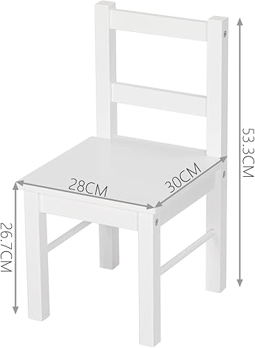 Miniatura 3 de UTEX Par de sillas de madera para niños para jugar o actividad, juego de 2, color blanco