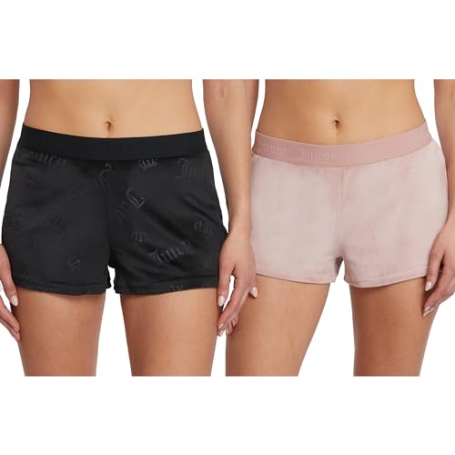 Image of Juicy Couture Women's Velvet Fleece Pajama Shorts, Designer Sleep and Lounge Shorts for Women