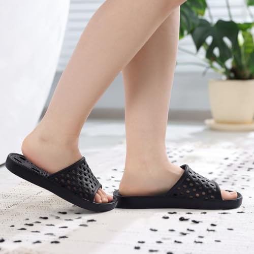 litfun shower shoes for women non-slip quick dry shower slippers lightweight pool sandals with drain holes for college dorm beach bathroom amp gym