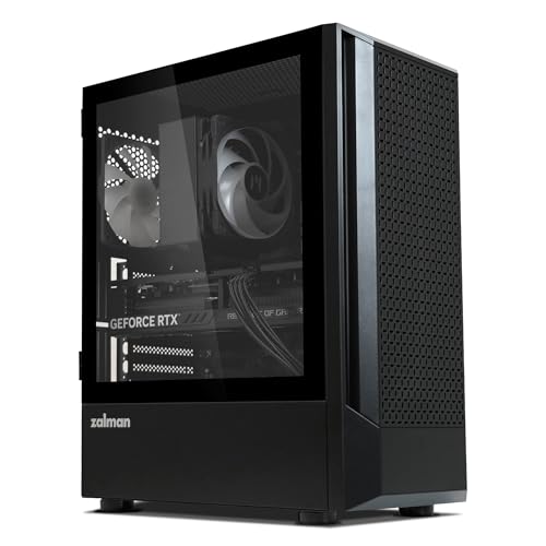 Zalman FIT Mid-Tower ATX PC Case, Includes 4 x ARGB Fans, Swing Door Tempered Glass, Supports ATX Motherboard, 325mm GPU, 360mm Radiator, USB 3.0, High Airflow RGB Gaming PC Chassis, Black - Thumbnail 3