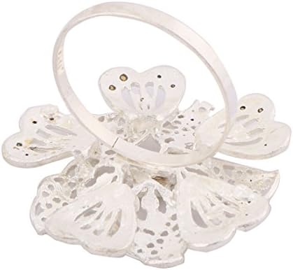 Ruilogod Metal Household Flower Detail Dinner Napkin Serviette Holder Ring Loop Hoop Silver Tone (id: 2ce ffe 811 2e4 53f image 5