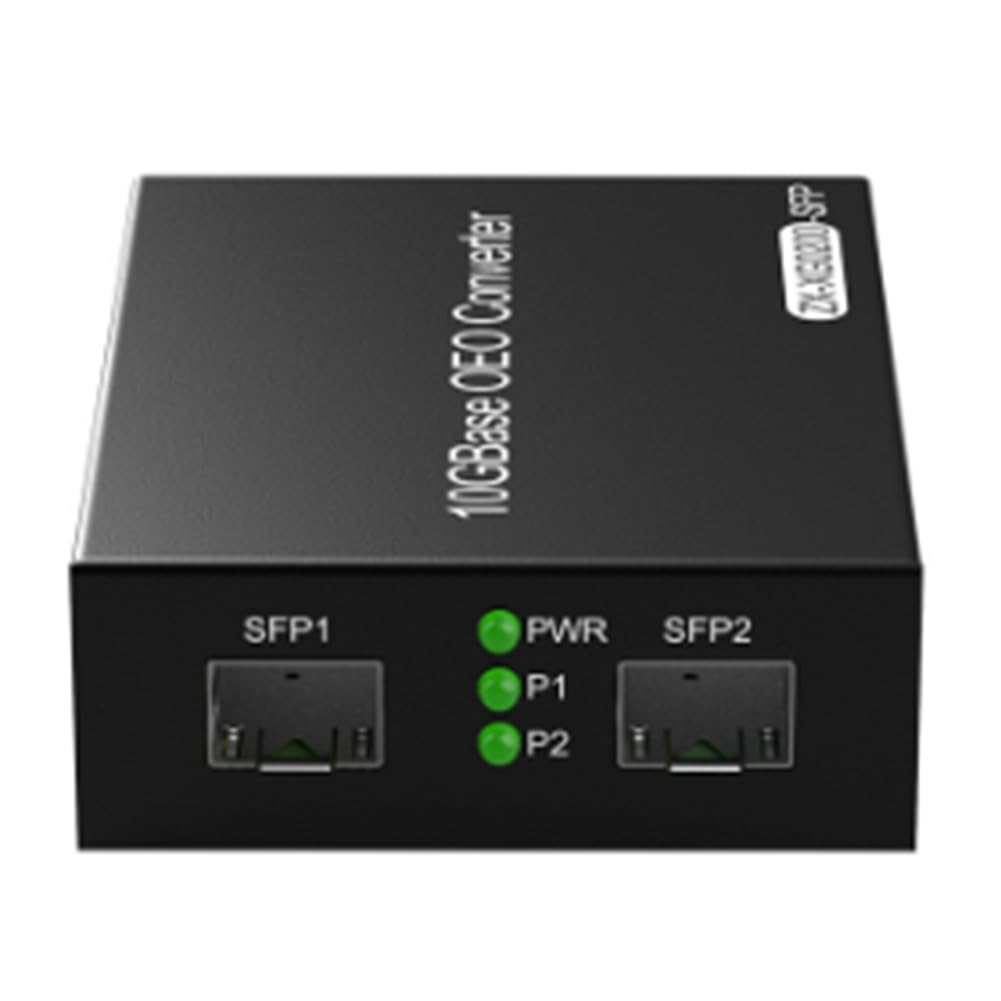 10GbE + OEO Medienkonverter, Dual 10G + Steckplätze, 100M/1G/2,5G/10GBase-T Glasfaser-Medienkonverter, EU-Stecker