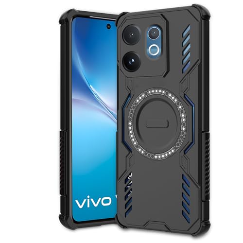 Image of AESTMO Back Case Cover for VIvo V60 / V60E / T4 Pro 5G | Magnetic Case with Built-in Metal Ring | Compatible with MagSafe Accessories | Shockproof Hybrid (PC + TPU, Black)