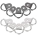 X AUTOHAUX 20pcs Silver Tone Titanium Tone D Shape Tie Down Anchors Lashing Rings for Car Truck Trailer Cargo RV Boats