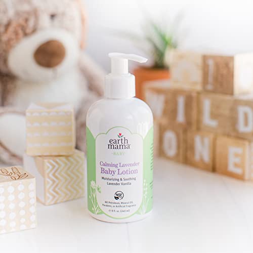 Earth Mama Calming Lavender Baby Lotion | Nourishing Organic Calendula + Rooibos For Sensitive Skin, 8 Fl Oz #TOP4