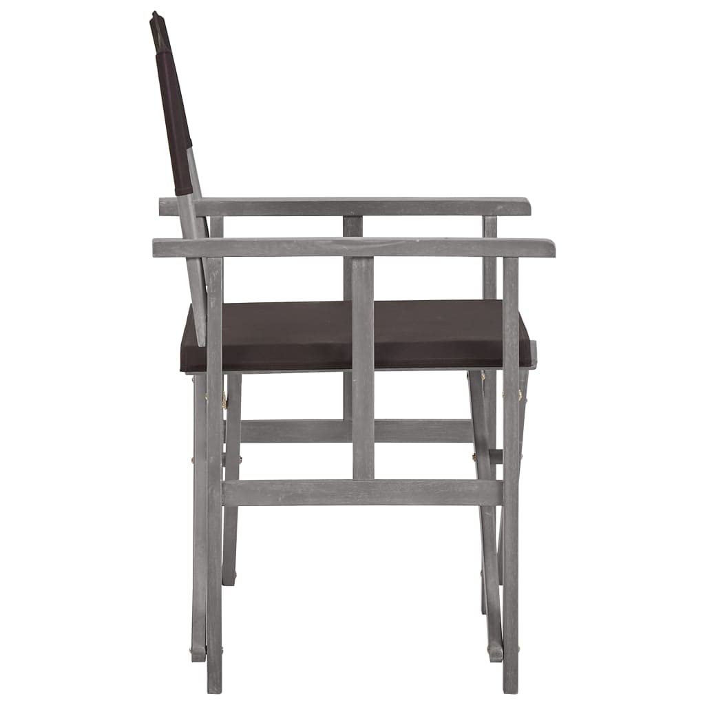 2 sedie da regista in legno massiccio di acacia, pieghevoli, con braccioli e schienale, per giardino, terrazza, balcone, all'aperto, campeggio, resistente alle intemperie, comode e stabili
