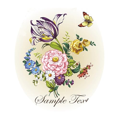 Sticker decorativo de tapa de inodoro Butterfly Flowers