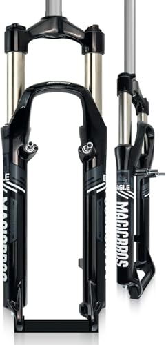 tylxayoxa Horquilla De Suspensión For Bicicletas Montaña 26 Pulgadas, Freno Disco/V, QR, Aleación Aluminio 9mm, Recorrido Mecánico, Tubo Recto(E)