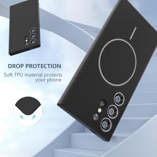 Image of DIZORO Microfiber Candy Case Compatible for Samsung S26 Ultra 5g Magnetic Silicone Case, Compatible with MagSafe Shockproof, Anti-Scratch Soft Non-Slip Full Body Protective Back Cover (Black)