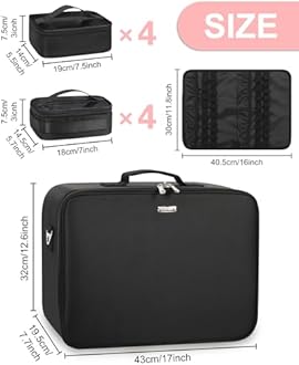 Relavel Rolling Makeup Case, Makeup Backpack Professional Makeup Artist Train Case