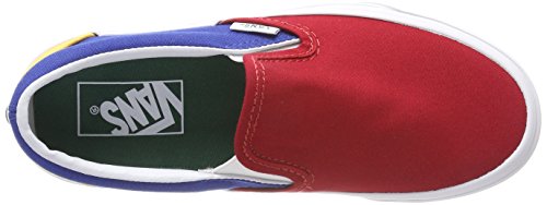 Vans Unisex Adults' Classic Slip on Trainers, Multicolour ((Vans Blue Yacht  Club) Red/Blue/Yellow Qf2), UK EU