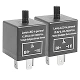 UNLRAE LED Flasher Relay,Car Accessories CF13 JL-02 EP34 3-Pin Flasher Relay,12V Car Turn Signal Relays,Used to LED Related Turn Signal Bulbs Hyper Flash Fix,Suitable for Cars Motorcycles (2pcs)