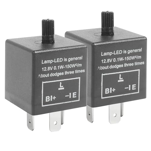 UNLRAE LED Flasher Relay,Car Accessories CF13 JL-02 EP34 3-Pin Flasher Relay,12V Car Turn Signal Relays,Used to LED Related Turn Signal Bulbs Hyper Flash Fix,Suitable for Cars Motorcycles (2pcs)