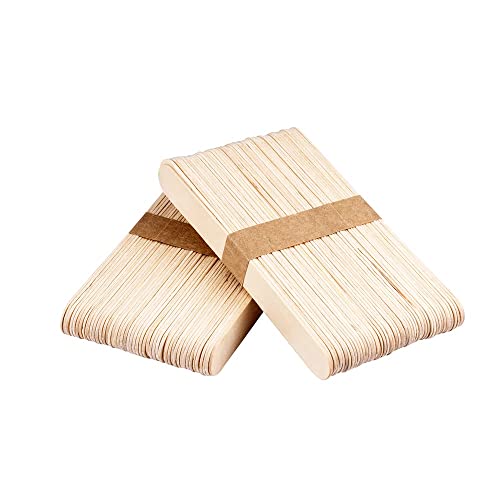 100 Pack Large Wide Wax Sticks, Wood Wax Spatula Applicator, Body Hair Removal Craft Sticks Applicator Spatula