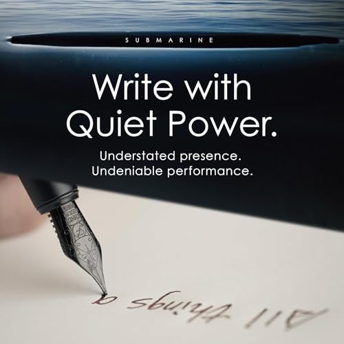 TAG Submarine Luxury Fountain Pen – TurbineDriven Refill, Steel Black Fine Nib, Elegant Writing Gift for Men & Women, De - Additional View