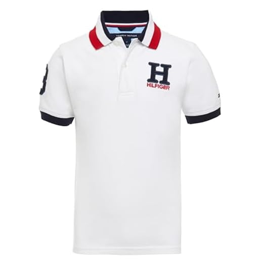 Camisa polo masculina manga curta Matt Ivy, gola polo da Tommy Hilfiger, 100% algodão, logotipo bordado, vermelho real, 12 meses Tommy Hilfiger