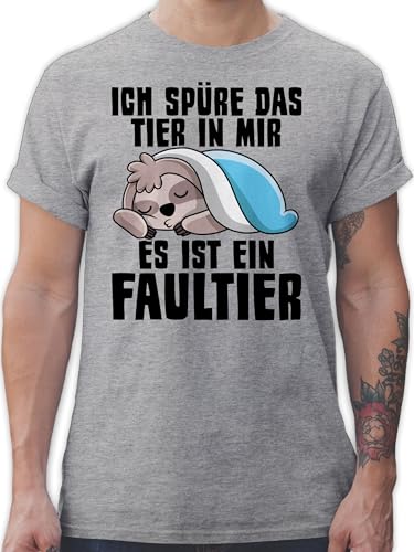 T-Shirt Herren - Sprüche Statement mit Spruch - Ich spüre das Tier in Mir es ist EIN Faultier - XL - Grau meliert - spruchshirts Spruchshirt sprueche Sloth Shirt Tshirt/Spruch sprüchen Arbeit T-Shirt Herren - Sprüche Statement mit Spruch - Ich spüre das Tier in Mir es ist EIN Faultier - XL - Grau meliert - spruchshirts Spruchshirt sprueche Sloth Shirt Tshirt/Spruch sprüchen Arbeit