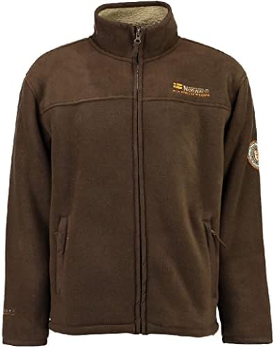 Geographical Norway Usine Men Distribrands - Dikke warme fleece ritsjack voor heren - Winter trui met zachte voering - Lange mouwen (Zwart, L