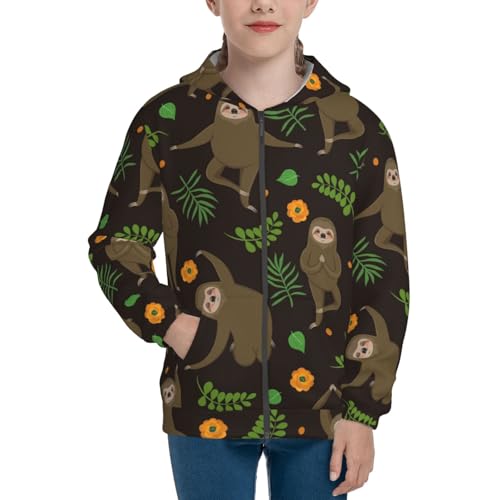 Space Dino Cartoon Black Kid Hoodies Boys Zip Up Sweatshirts Girls Pullover with Pocket3