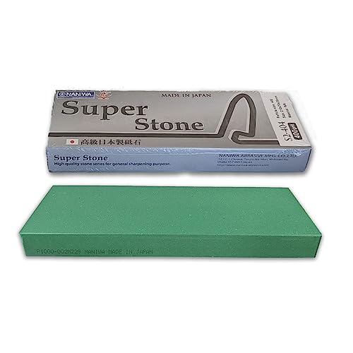 Sanelli Ambrogio, Naniwa Super Stone - Afilador de cuchillos profesional, grano en bruto #400, ideal para corregir cuchillas irregulares, con alta fuerza de pulido, Splash&Go, fabricado en Japón