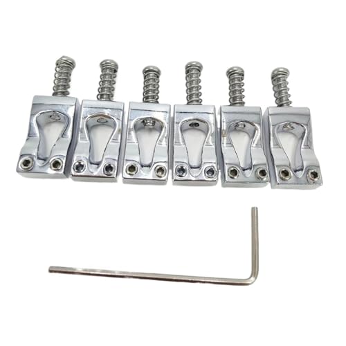 Bridge Parts Copper Brass Gourd Shape Tremolo Bridge Saddles For Electric Guitar(Silver)