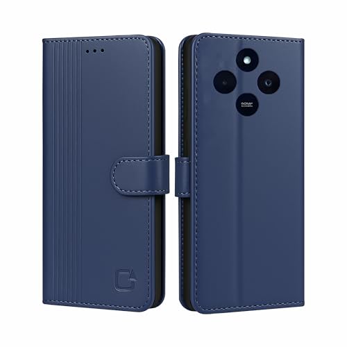 Image of AIBEX Shock Proof Flip Compatible for Redmi 14C 5G /Poco M7 5G /Redmi A4 5G /Poco C75 5G Flip Cover Leather Finish|Inside TPU with Card Pockets|Wallet Stand|Complete Protection Flip Case - Blue