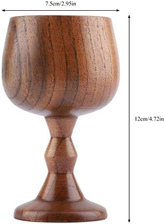 Wood Cup, Hand-Made Wooden Wine Goblet Water Cup Wood Coffee Mug Wooden Tea Cup Premium Natural Solid Wood Tea Cup for Wine Coffee Tea Milk