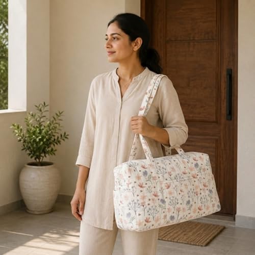 Image of MOM'S HOME New born Baby Organic cotton Travel Bag- Diaper Multipurpose Carry bags for Mothers | Pack -1 |