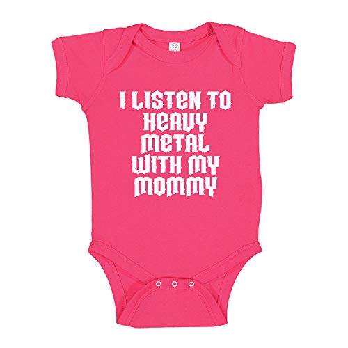 Image of I Listen to Heavy Metal with My Mommy Baby Bodysuit One Piece or Toddler Shirt Music Clothing