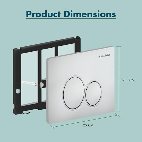 Image of WASSMIST Flush /Push Plate for Concealed Cistern | Dual Flush Push Plate | Durable & Stylish Design for Bathrooms (Round)