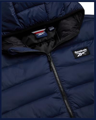 Image of Reebok Mens Puffer Jacket - Lightweight Quilted Glacier Shield Plus Size Puffer Jackets for Men - Insulated Mens Winter Coats