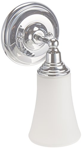 Limited Stock Moen YB8261CH Rothbury 1-Light Dual-Mount Bath Bathroom Vanity Fixture with Frosted Glass, Chrome
