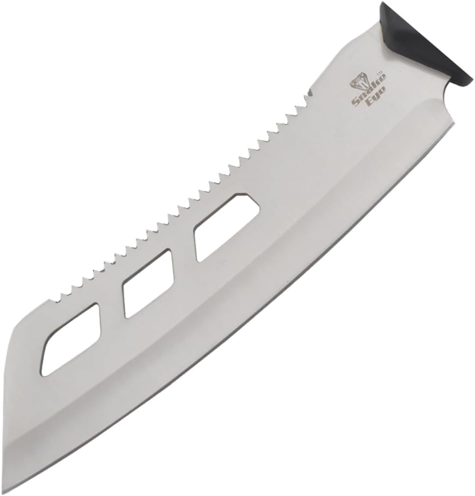 Snake Eye Tactical Fix Blade Rambo Style Survival Hunting Outdoor Knife with Nylon Sheath (Silver-1860)