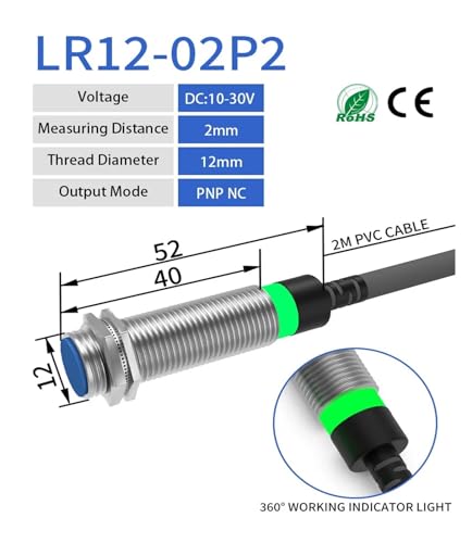 Sensor de proximidad inductivo de 2mm para finales de carrera electronicos y control de posicion 2