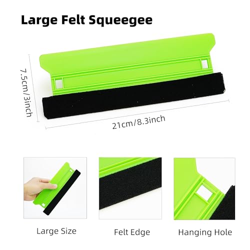 Umaki Tapeten-Glättungsset mit Tapetenkleisterpinsel, 21 cm Kunststoffrakel, Maßband, Nahtrolle