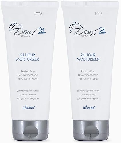 Image of Brinton Doux 24 Hour Moisturizer Cream | Lightweight, Non-Greasy, Non-Irritating | Deep Hydration & Soothing | Dermatologically Tested | Suitable for All Skin Types | 100 g (Pack of 2)