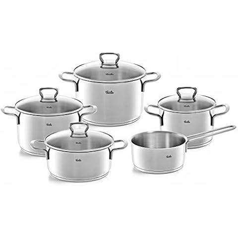 Fissler Las Vegas/Edelstahl-Topfset, 5-teilig, Kochtopf-Set, Töpfe mit Glas-Deckel Cover