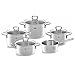 Produktbild Fissler Las Vegas/Edelstahl-Topfset, 5-teilig, Kochtopf-Set, Töpfe mit Glas-Deckel, Induktion (3 Kochtöpfe, 1 Bratentopf, 1 Stielkasserolle-deckellos)  Induktion