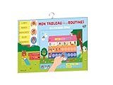 pochette plusieurs poches  Mon tableau des routines – Stickers épais – Pochette de plus de 60 autocollants épais et repositionnables à placer sur un tableau des routines – À partir de 3 ans