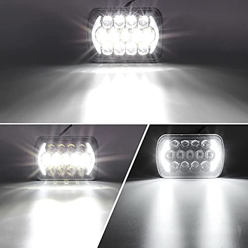 Partsam 5X7 Led Headlights 7X6 Sealed Beam Angel Eyes Drl Hi/Lo H6054 With H4 Headlight Relay Harness Kit And H4 9003 Hb2 Wire Wiring Harness Sockets #TOP3