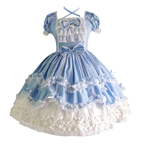 Robe trapèze d'été fluide avec manches à nœuds et volants en dentelle