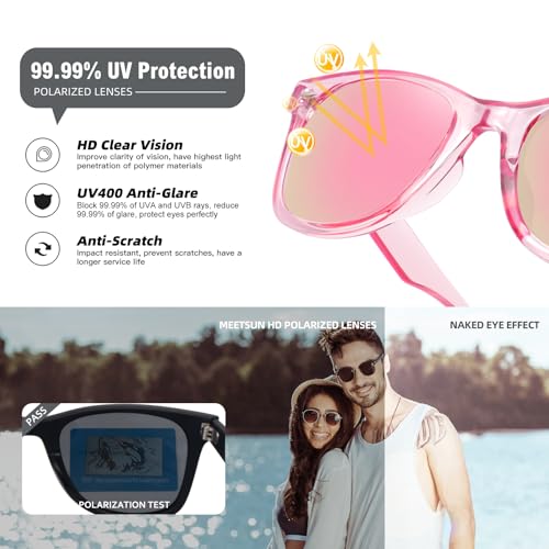 Image of MEETSUN Polarized Sunglasses for Women Men Classic Retro Square Frame Driving Sun Glasses UV Protection